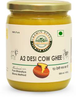 GRAMIN BYTES Gramin A2 Desi Cow Ghee500ml | 100% Pure & Natural Ghee Glass Bottle