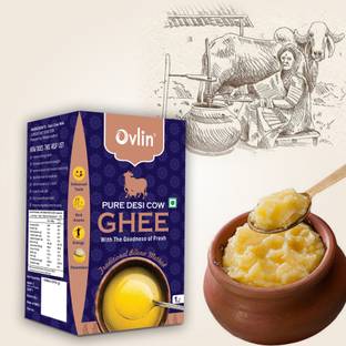 Ovlin Premium Desi Danedar Cow Ghee | Bilona Method From Curd | Desi Ghee Rich Aroma Ghee Tetrapack