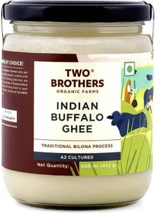 Two Brothers Organic Farms Buffalo Ghee - A2 CULTURED Glass Bottle