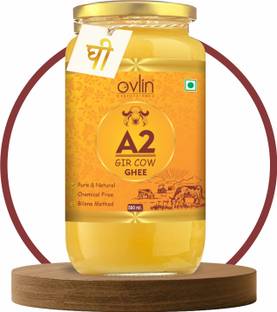 Ovlin A2 Desi Gir Cow|Bilona Method|pure,healthy| A2 Desi Pure Handmade Cow Ghee Ghee Glass Bottle