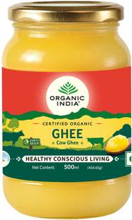 ORGANIC INDIA Cow’s Ghee I Organic, Pure Glass Bottle