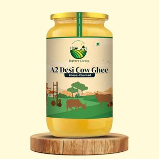 Forever Farms A2 Desi Cow Ghee | Bilona-Churned | Made from A2 Milk | Pure & Natural Ghee Glass Bottle