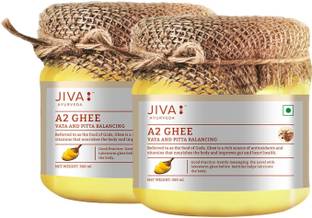 JIVA A2 Gir Cow Ghee - Pure Desi Ghee - Pack of 2 Ghee Mason Jar