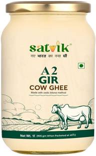 Satvik A2 Cow Ghee 1 Litre Churned From Vedic Bilona Method Ghee Glass Bottle