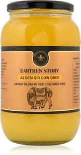 Earthen Story Premium A2 Desi Gir Cow Ghee | Bilona method from Curd | 100% Pure & Natural Mason Jar