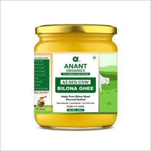 Anant Organics A2 Desi Cow Ghee | Vedic Bilona Method | Grass-Fed | 100% Pure & Natural Ghee Glass Bottle