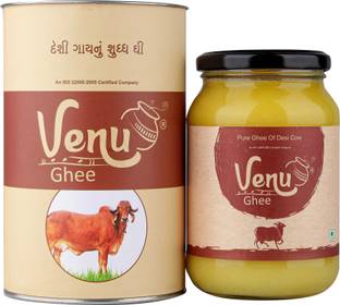 venu A2 Ghee Made From Desi Cow Milk by Traditional Churning Bilona Method Ghee Glass Bottle