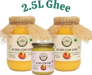 GRAMIN BYTES GRAMIN A2 Desi Cow Ghee – 2L + 500ml Ghee Glass Bottle