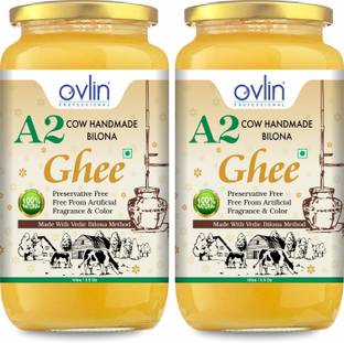 Ovlin A2 Gir Cow | Traditional Bilona Method A2 Cow | Grassfed, Pure And Healthy Ghee Glass Bottle