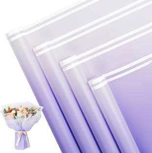 KTrading Bouquet White Border Waterproof Korean Style Paper Plastic Gift Wrapper
