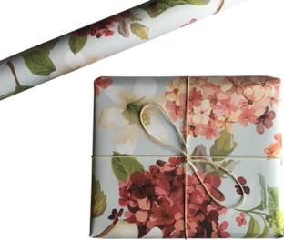AAKAR Hydrengeas Pack of 5 sheets, Printed Paper, Gift Paper, Wrapping Paper, Wrapping sheets, Wrapping rolls Paper Gift Wrapper