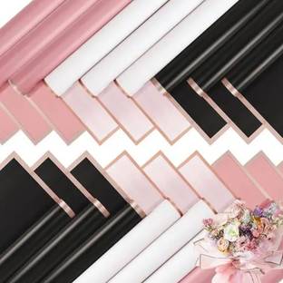 Qroof 10 Pcs Multi Black Pink White Bouquet Gift Wrapping Paper PAPER Gift Wrapper