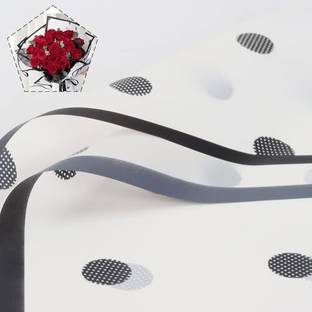 Saksham Polka Dot Cellophane Border Film for Flowers & Gift Wrapping Cellophane Gift Wrapper