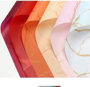 Satyam Kraft 5 Pcs Bouquet Waterproof Korean PLAIN Paper Gift Wrapper