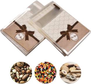 TREXEE Pack Of 100 Self Adhesive Guddy Bags Party Favor Bags Cookie Bags Chocolate Pouches Birthday Party Return Gift Bags Nylon Gift Wrapper