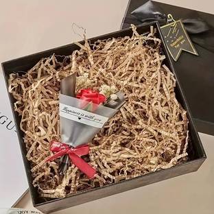 Jainco Star Chocolates Premium Crinkle Paper Shreds Golden,100g for/Gift Wrapping/Decoration/Packaging. Material: High-quality crinkle-cut paper. paper Gift Wrapper
