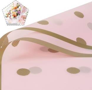 Saksham Polka Dot Cellophane Border Film for Flowers & Gift Wrapping Cellophane Gift Wrapper