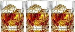 Tap2kaart (Pack of 3) Crystal Clear Fancy Whiskey Scotch glass Glasses Set Glass Set (220 ml, Glass) (Pack of 3) Glass Set Wine Glass