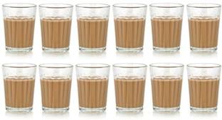 Satyam Kraft (Pack of 12) Traditional Indian Cutting Chai /Tea Style Experience Set Glass Set Water/Juice Glass