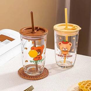SHRUJA Coffee Mug Travel Sipper Bottle for Juice Cocktail Milkshake Iced Glass Water/Juice Glass