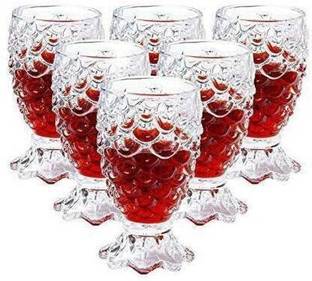 OFFERZONE Gifts & Decor (Pack of 6) Crystal Clear Pineapple Shaped Juice, Drinking Glass Set of 6 Pieces, 250ml Each Glass Set (250 ml, Glass) Glass Set Water/Juice Glass