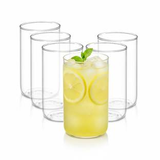 AGARO (Pack of 6) Elite Borosilicate Glass Tumbler, Serves Water, Cold Drinks Glass Water/Juice Glass