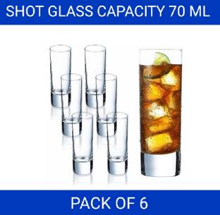 MDNSHO (Pack of 6) 70 ml Shot Glass, transparent Heavy Base Shot Glass Set, Glass Set Shot Glass