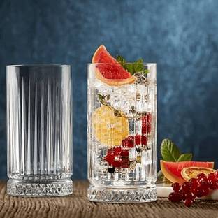 morryz (Pack of 6) Italiana Crystal Long Drink Water Juice Glass Mocktail Lassi GlassesTumbler Glass Set Water/Juice Glass