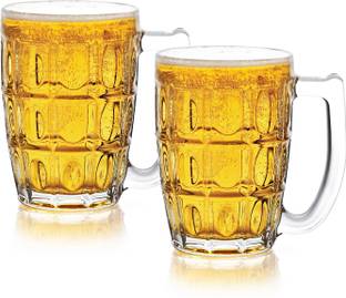cello (Pack of 2) Executive Mug with Handle | Scratch Resistant & Easy to Clean | Glass Set Beer Glass