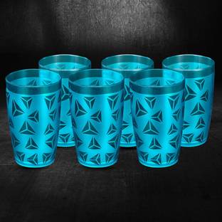BELLERBIRD (Pack of 6) Super quality Unbreakable Curved Shape Prism Design Water Glass Glass Set Water/Juice Glass