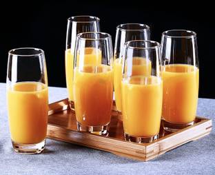 MultiZone (Pack of 6) Premium Juice Drinking Glasses,Highball Lead-Free Glasses For Water,Juice,Beer Glass Set Water/Juice Glass