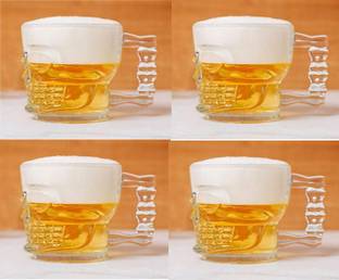 miRim (Pack of 4) Skull Design Whiskey Glass Set Whisky Glass