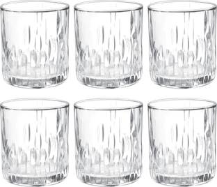 TREO (Pack of 6) Steps 330 Whiskey Glass Tumbler, Set of 6, 330 ml Each, Transparent Glass Set Whisky Glass