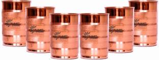 TRUEART CREATION (Pack of 6) Copper Glass Set, 6-Piece, Brown Glass Set Water/Juice Glass