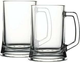 Tap2kaart StylishPub Beer Glass With Handle - 500 ml( Pack of 2 ) Glass Beer Mug
