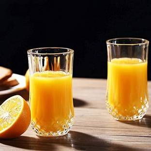 JIGSHTIAL (Pack of 6) Glass Water/Juice Glass - 6 Pieces, Clear, 250 ml Glass Set Water/Juice Glass