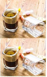Adhunyk (Pack of 12) SQUARE SHORT GLASS FOR PARTY, DRINK, VODKA ETC.... Glass Set Shot Glass