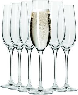 Rosefinch (Pack of 6) Red Wine Glass, 180 ml, Long Stem Wine Glass 6 pc - Clear. Glass Set Wine Glass