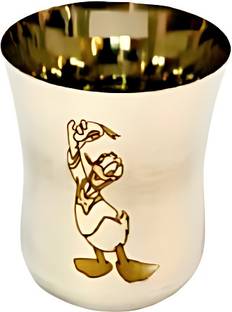 Sonanshi Stainless Steel Donald Duck Drinking Glass for Water for Kids – 100 ML each Glass Water/Juice Glass