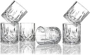 GREATZON (Pack of 6) Heavy Base Crystal Clear Whiskey Glass for Scotch, Bourbon, Vodka, Liquor Glass Set Water/Juice Glass