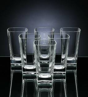 BRIGHTLIGHT TRADERS (Pack of 6) Crystal Clear Glass for Juice, Water, Milk, Mocktail, Cocktail, Beer, Wine, Whiskey, Soda - Set of 6 - 400 ML Glass Set Water/Juice Glass