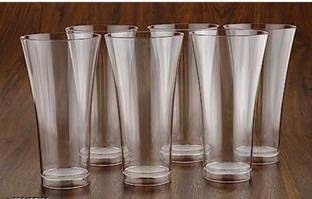 Finner (Pack of 6) Plastic Unbreakable Transparent Drinking Water Glass Set,Juice Glass for Kitchen Glass Set Water/Juice Glass