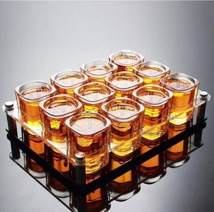 PKMSHO Square Shape glass 70 ml Glass Set Wine Glass