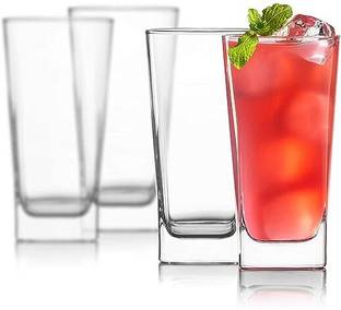 KEITSI (Pack of 4) Crystal Clear Glass for Juice, Water, Milk, set of 4 Glass Set Water/Juice Glass