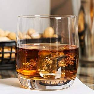 Adhunyk (Pack of 2) Whisky Glass Set, Rotating Scotch Bourbon Glass, Crystal Rocks Glasses for Gift Glass Set Whisky Glass