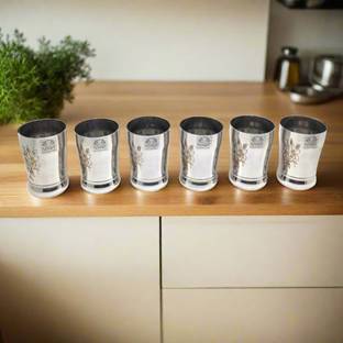 Nyra (Pack of 6) steel lazer glass 06 Glass Set Water/Juice Glass