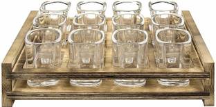 VLKMK Shot Glass Set with Heavy Base, 60 ML Square Shot Glasses, pack of 6 Glass Set Shot Glass