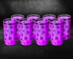 BELLERBIRD (Pack of 8) Premium quality prisam with diamond design Unbreakable Stylish Glass Set Glass Set Water/Juice Glass