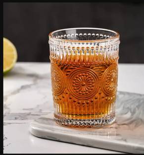 VLKMK (Pack of 4) Fashioned Whiskey Glasses, Bourbon Glasses, Premium Scotch Glasses, Rocks Glasses, Cocktail Glasses, Clear Rum Glasses, Bar Glasses, Whiskey Glasses for Men (350 ml , pack of 4) Glass Set Whisky Glass