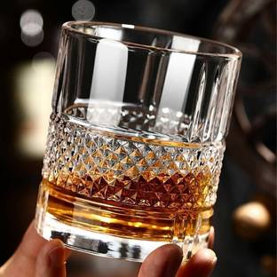 DHANSAL (Pack of 6) Crystal Whiskey Glass Set Glass Set Water/Juice Glass